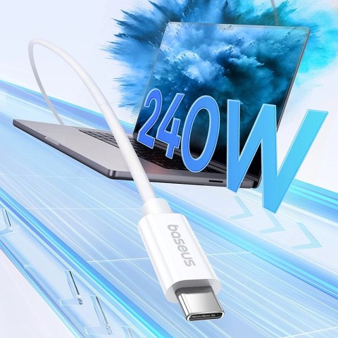 Kabel Baseus CB000066 USB-C - USB-C 240W PD 8K 60Hz 1m - biały Kabel Baseus CB000066 USB-C - USB-C 240W PD 8K 60Hz 1m - biały