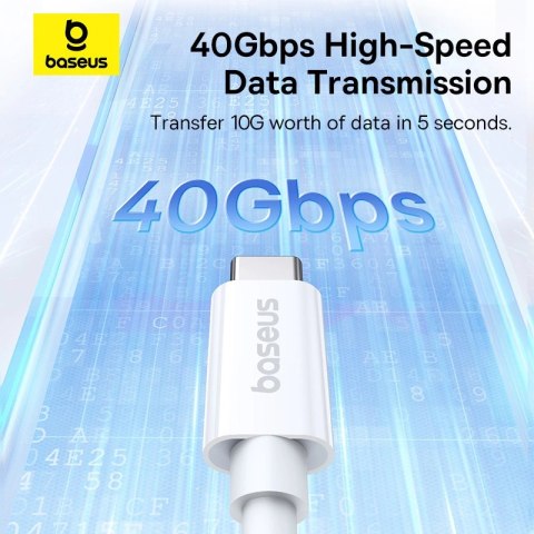 Kabel Baseus CB000066 USB-C - USB-C 240W PD 8K 60Hz 1m - biały Kabel Baseus CB000066 USB-C - USB-C 240W PD 8K 60Hz 1m - biały