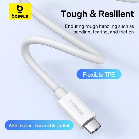 Kabel Baseus CB000066 USB-C - USB-C 240W PD 8K 60Hz 1m - biały Kabel Baseus CB000066 USB-C - USB-C 240W PD 8K 60Hz 1m - biały