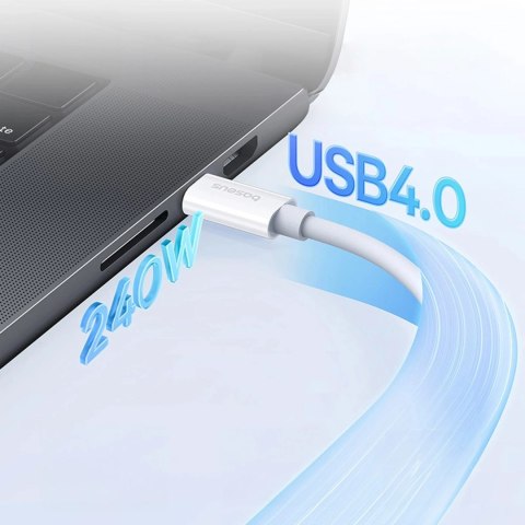 Kabel Baseus CB000066 USB-C - USB-C 240W PD 8K 60Hz 1m - biały Kabel Baseus CB000066 USB-C - USB-C 240W PD 8K 60Hz 1m - biały