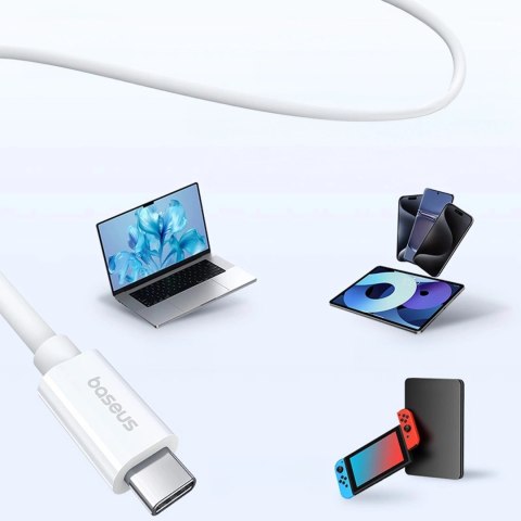 Kabel Baseus CB000066 USB-C - USB-C 240W PD 8K 60Hz 1m - biały Kabel Baseus CB000066 USB-C - USB-C 240W PD 8K 60Hz 1m - biały