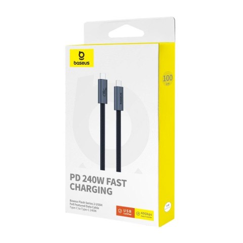 Kabel Baseus CB000068 USB-C - USB-C 240W PD 8K 60Hz 1m - czarny Kabel Baseus CB000068 USB-C - USB-C 240W PD 8K 60Hz 1m - czarny