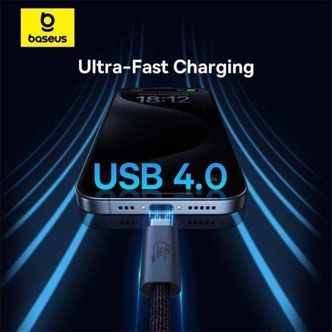Kabel Baseus CB000068 USB-C - USB-C 240W PD 8K 60Hz 1m - czarny Kabel Baseus CB000068 USB-C - USB-C 240W PD 8K 60Hz 1m - czarny