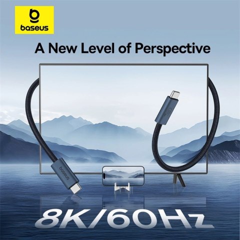 Kabel Baseus CB000068 USB-C - USB-C 240W PD 8K 60Hz 1m - czarny Kabel Baseus CB000068 USB-C - USB-C 240W PD 8K 60Hz 1m - czarny