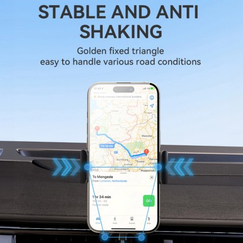 Uchwyt Wozinsky WUMID na telefon z ładowarką indukcyjną 15W na deskę rozdzielczą samochodu - czarny Uchwyt Wozinsky WUMID na telefon z ładowarką indukcyjną 15W na deskę rozdzielczą samochodu - czarny