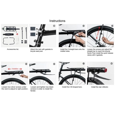Bagażnik rowerowy Rockbros 33210004001 z półką - czarny