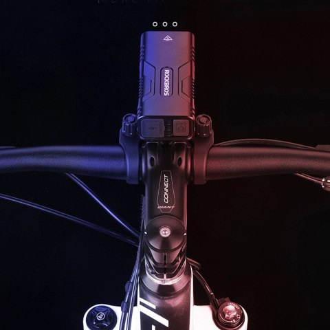 Lampka rowerowa Rockbros 24310002001 850 lm z funkcją powerbanku + kabel USB-C - USB-A - czarna Lampka rowerowa Rockbros 24310002001 850 lm z funkcją powerbanku + kabel USB-C - USB-A - czarna