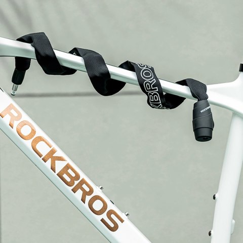 Zapięcie rowerowe Rockbros 3230002001 na szyfr i klucz - czarne Zapięcie rowerowe Rockbros 3230002001 na szyfr i klucz - czarne