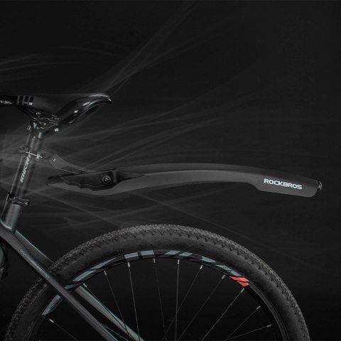 Błotnik Rockbros DNB8001BK z czerwoną lampką LED - czarny