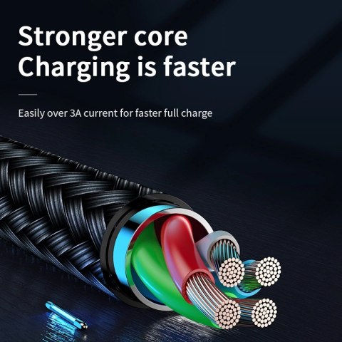 Kabel Joyroom Sharp Series S-M411 USB-A / micro USB 3A 1.2m ze wskaźnikiem ładowania - czarny Kabel Joyroom Sharp Series S-M411 USB-A / micro USB 3A 1.2m ze wskaźnikiem ładowania - czarny