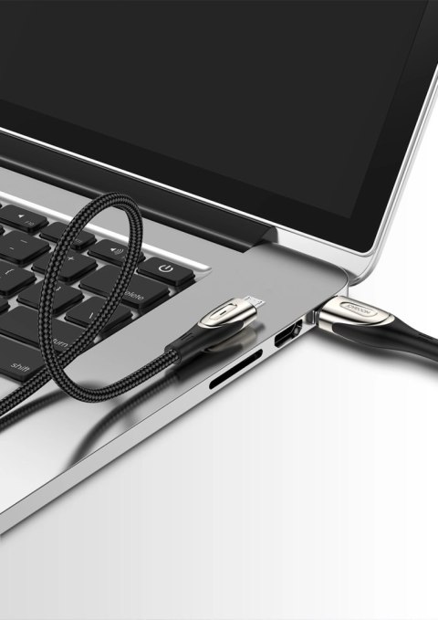 Kabel Joyroom Sharp Series S-M411 USB-A / micro USB 3A 1.2m ze wskaźnikiem ładowania - czarny Kabel Joyroom Sharp Series S-M411 USB-A / micro USB 3A 1.2m ze wskaźnikiem ładowania - czarny