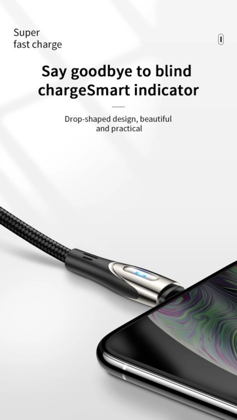 Kabel Joyroom Sharp Series S-M411 USB-A / micro USB 3A 1.2m ze wskaźnikiem ładowania - czarny Kabel Joyroom Sharp Series S-M411 USB-A / micro USB 3A 1.2m ze wskaźnikiem ładowania - czarny