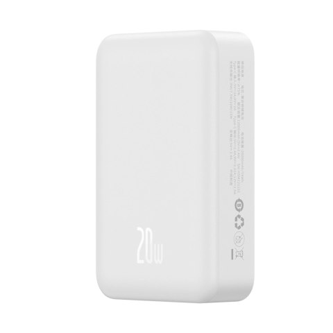 Powerbank Baseus Magnetic Mini 20000 mAh 20W - biały + kabel USB-C / USB-C