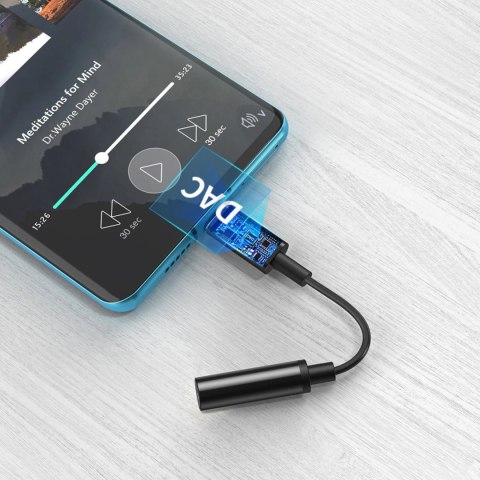 Przejściówka Choetech AUX003 USB-C / DC 3.5mm audio - czarna Przejściówka Choetech AUX003 USB-C / DC 3.5mm audio - czarna