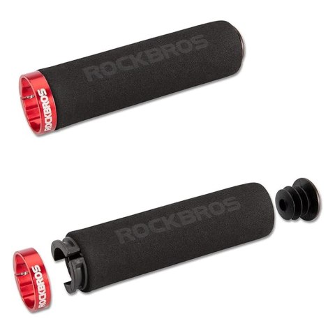 Uchwyty rowerowe Rockbros BT1001BKRD z gąbki na kierownicę - czarno-czerwone Uchwyty rowerowe Rockbros BT1001BKRD z gąbki na kierownicę - czarno-czerwone