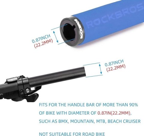 Uchwyty rowerowe Rockbros BT1001BLBK z gąbki na kierownicę - niebiesko-czarne Uchwyty rowerowe Rockbros BT1001BLBK z gąbki na kierownicę - niebiesko-czarne