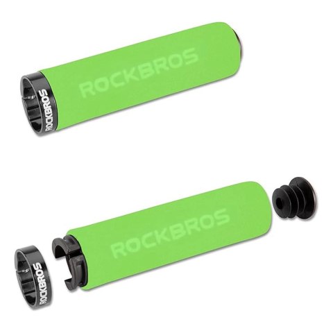 Uchwyty rowerowe Rockbros BT1001GNBK z gąbki na kierownicę - zielono-czarne Uchwyty rowerowe Rockbros BT1001GNBK z gąbki na kierownicę - zielono-czarne