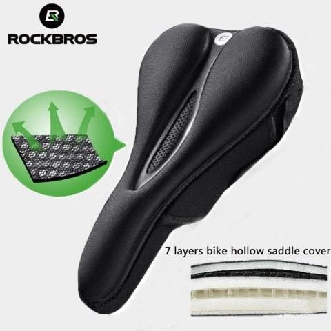 Żelowy pokrowiec na siodełko rowerowe Rockbros LF047-S z silikonu rozmiar M - czarny Żelowy pokrowiec na siodełko rowerowe Rockbros LF047-S z silikonu rozmiar M - czarny