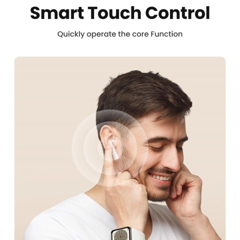 Słuchawki bezprzewodowe Ugreen HiTune T6 z funkcją ANC + kabel USB-A - USB-C - białe Słuchawki bezprzewodowe Ugreen HiTune T6 z funkcją ANC + kabel USB-A - USB-C - białe