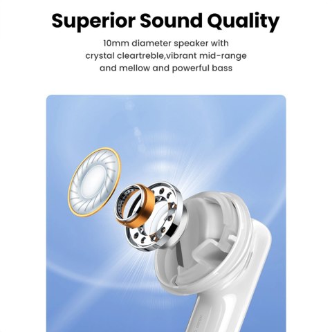 Słuchawki bezprzewodowe Ugreen HiTune T6 z funkcją ANC + kabel USB-A - USB-C - białe Słuchawki bezprzewodowe Ugreen HiTune T6 z funkcją ANC + kabel USB-A - USB-C - białe