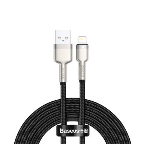Kabel Baseus Cafule Series Metal Data USB-A / Lightning 2.4A 1m - czarny Kabel Baseus Cafule Series Metal Data USB-A / Lightning 2.4A 1m - czarny