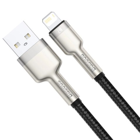 Kabel Baseus Cafule Series Metal Data USB-A / Lightning 2.4A 1m - czarny Kabel Baseus Cafule Series Metal Data USB-A / Lightning 2.4A 1m - czarny