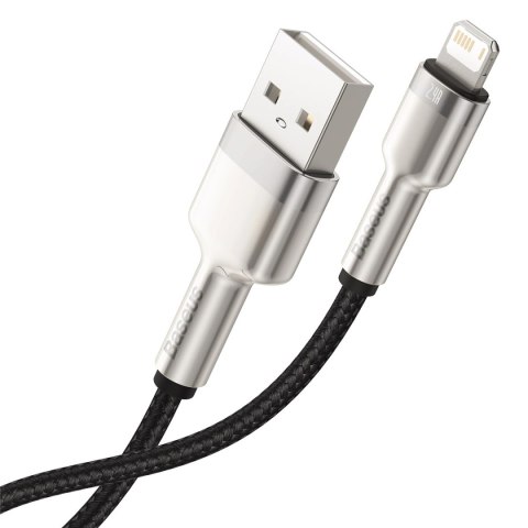Kabel Baseus Cafule Series Metal Data USB-A / Lightning 2.4A 1m - czarny Kabel Baseus Cafule Series Metal Data USB-A / Lightning 2.4A 1m - czarny