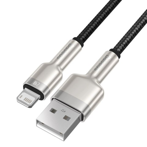 Kabel Baseus Cafule Series Metal Data USB-A / Lightning 2.4A 1m - czarny Kabel Baseus Cafule Series Metal Data USB-A / Lightning 2.4A 1m - czarny