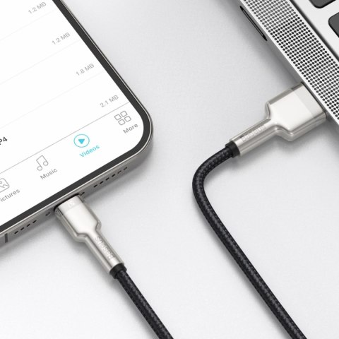 Kabel Baseus Cafule Series Metal Data USB-A / Lightning 2.4A 1m - czarny Kabel Baseus Cafule Series Metal Data USB-A / Lightning 2.4A 1m - czarny