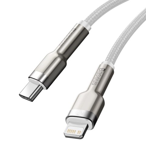 Kabel Baseus Cafule Series Metal Data USB-C / Lightning 20W PD 1 m - biały Kabel Baseus Cafule Series Metal Data USB-C / Lightning 20W PD 1 m - biały