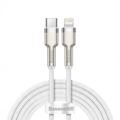 Kabel Baseus Cafule Series Metal Data USB-C / Lightning 20W PD 2 m - biały Kabel Baseus Cafule Series Metal Data USB-C / Lightning 20W PD 2 m - biały