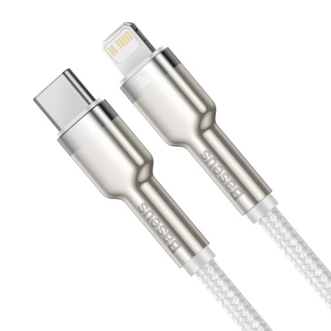 Kabel Baseus Cafule Series Metal Data USB-C / Lightning 20W PD 2 m - biały Kabel Baseus Cafule Series Metal Data USB-C / Lightning 20W PD 2 m - biały