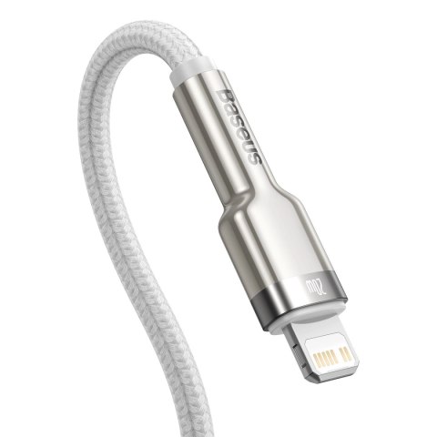 Kabel Baseus Cafule Series Metal Data USB-C / Lightning 20W PD 2 m - biały Kabel Baseus Cafule Series Metal Data USB-C / Lightning 20W PD 2 m - biały