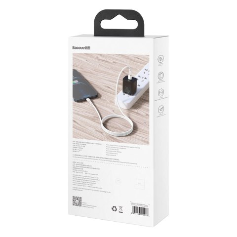 Kabel Baseus Cafule Series Metal Data USB-C / Lightning 20W PD 2 m - biały Kabel Baseus Cafule Series Metal Data USB-C / Lightning 20W PD 2 m - biały