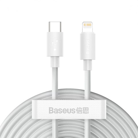 Kabel Baseus Simple Wisdom Lightning / USB-C 20W 1.5 m 2 szt. - biały Kabel Baseus Simple Wisdom Lightning / USB-C 20W 1.5 m 2 szt. - biały