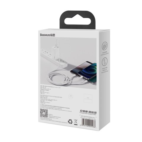 Kabel Baseus Superior Series USB-A - USB-C / Lightning / micro USB 3.5A 0.5m - biały Kabel Baseus Superior Series USB-A - USB-C / Lightning / micro USB 3.5A 0.5m - biały