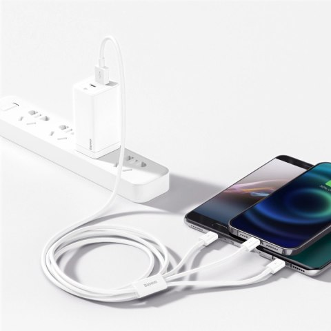 Kabel Baseus Superior Series USB-A - USB-C / Lightning / micro USB 3.5A 1m - biały Kabel Baseus Superior Series USB-A - USB-C / Lightning / micro USB 3.5A 1m - biały