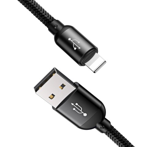 Kabel Baseus Three Primary Colors 3w1 USB-A - micro USB / Lightning / USB-C 3.5A 0,3 m - czarny Kabel Baseus Three Primary Colors 3w1 USB-A - micro USB / Lightning / USB-C 3.5A 0,3 m - czarny
