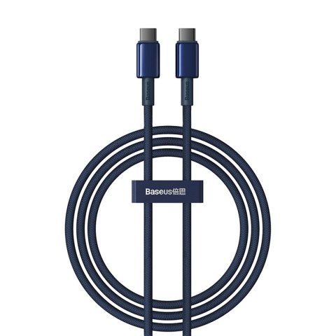 Kabel Baseus Tungsten Gold USB-C / USB-C 100W 1m - granatowy Kabel Baseus Tungsten Gold USB-C / USB-C 100W 1m - granatowy