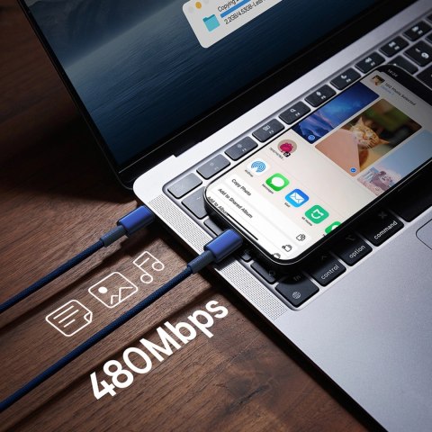 Kabel Baseus Tungsten Gold USB-C / USB-C 100W 1m - granatowy Kabel Baseus Tungsten Gold USB-C / USB-C 100W 1m - granatowy