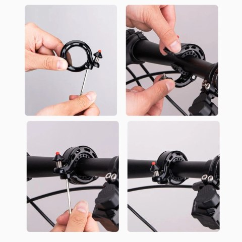 Dzwonek rowerowy Rockbros 34210028001 w kształcie litery Q - czarny Dzwonek rowerowy Rockbros 34210028001 w kształcie litery Q - czarny