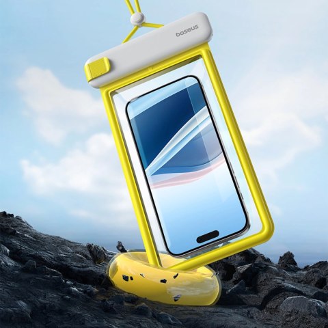 Etui Baseus DeepDive wodoodporne IPX8 z 4 warstwami uszczelnienia - biało-żółte Etui Baseus DeepDive wodoodporne IPX8 z 4 warstwami uszczelnienia - biało-żółte