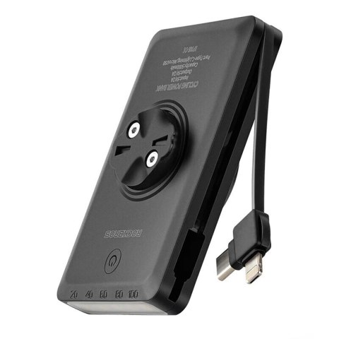 Lampka rowerowa Rockbros JP008 przednia pod licznik z powerbankiem 5000mAh 150lm IPX6 - czarna Lampka rowerowa Rockbros JP008 przednia pod licznik z powerbankiem 5000mAh 150lm IPX6 - czarna