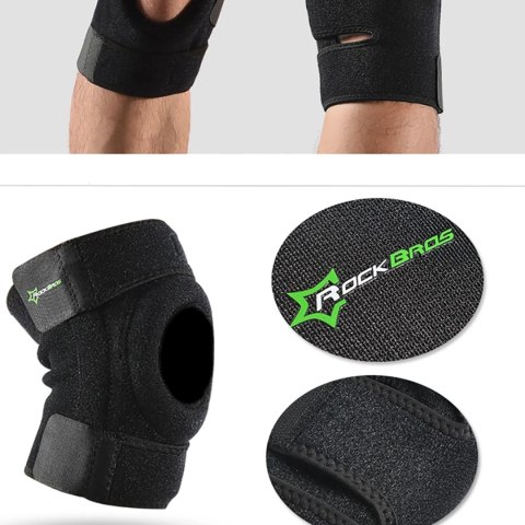 Ochraniacz sportowy Rockbros LF1106M na rzepkę i staw kolanowy rozmiar M - czarny Ochraniacz sportowy Rockbros LF1106M na rzepkę i staw kolanowy rozmiar M - czarny