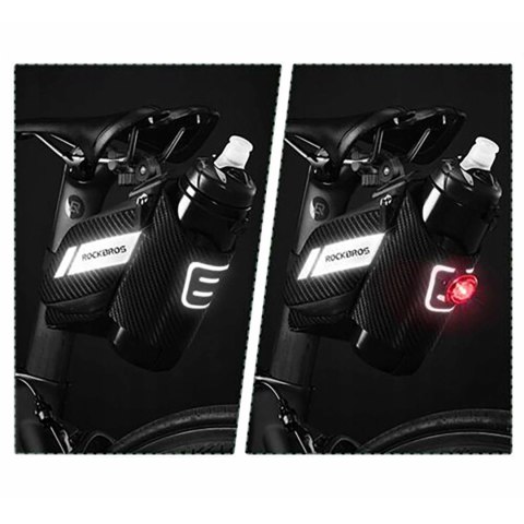 Torba rowerowa Rockbros C32BK podsiodłowa 1,5 l z kieszonką na bidon - czarna Torba rowerowa Rockbros C32BK podsiodłowa 1,5 l z kieszonką na bidon - czarna