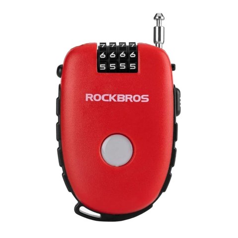 Zapięcie rowerowe Rockbros 32420981001 z linką zwijaną - czerwone Zapięcie rowerowe Rockbros 32420981001 z linką zwijaną - czerwone
