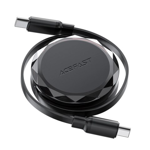 Kabel Acefast C13-03 USB-C - USB-C 60W zwijany - czarny Kabel Acefast C13-03 USB-C - USB-C 60W zwijany - czarny