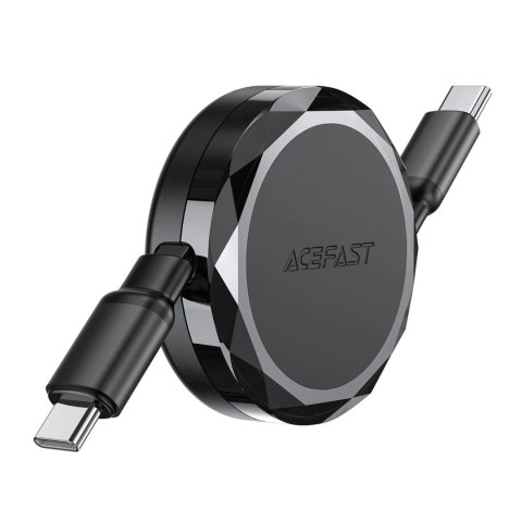 Kabel Acefast C13-03 USB-C - USB-C 60W zwijany - czarny Kabel Acefast C13-03 USB-C - USB-C 60W zwijany - czarny