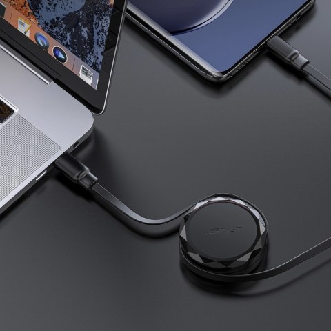 Kabel Acefast C13-03 USB-C - USB-C 60W zwijany - czarny Kabel Acefast C13-03 USB-C - USB-C 60W zwijany - czarny