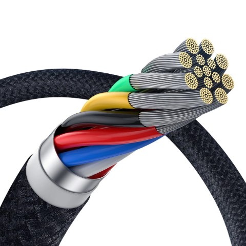 Kabel Baseus Crystal Shine CB000089 USB-C / USB-C USB3.2 100W 20Gbps 1.5m - czarny Kabel Baseus Crystal Shine CB000089 USB-C / USB-C USB3.2 100W 20Gbps 1.5m - czarny